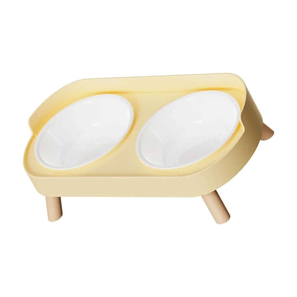 Elevated Pet Bowl Set With Double Food And Water Bowls