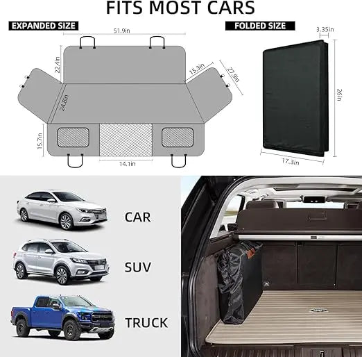 Premium Back Seat Extender Dog Hammock For Car Seat Cover