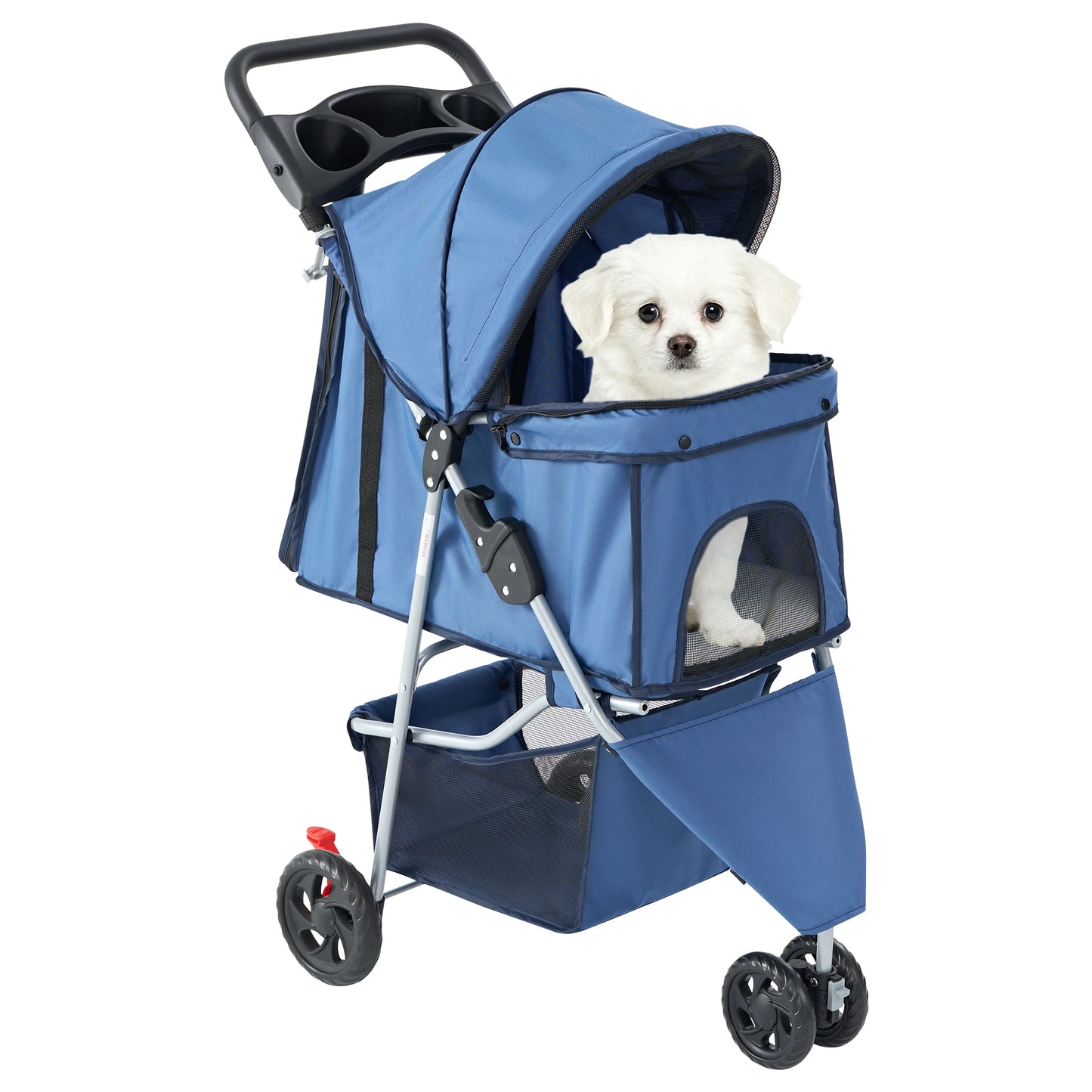 All Terrain Three Wheel Foldable Pet Stroller for Small Dogs and Cats