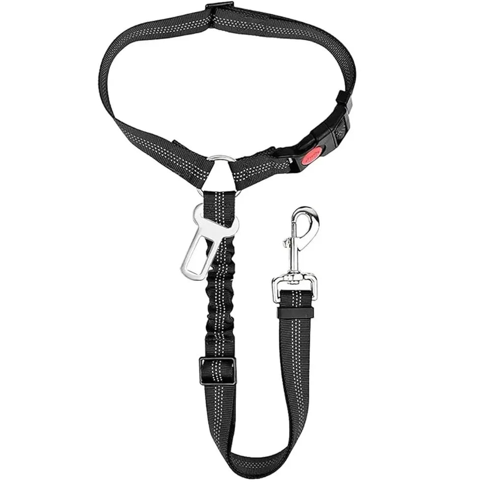 Two In One Dog Car Seat Belt Headrest Restraint Reflective