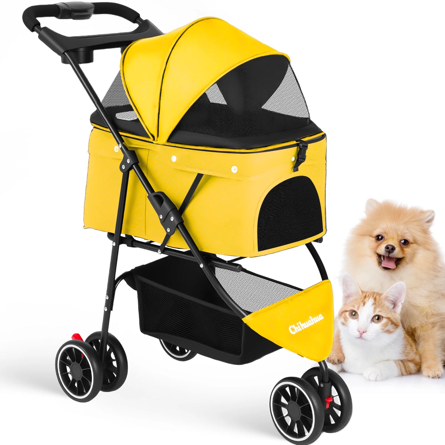 Chihuahua Pet Stroller for Small Dogs and Cats Foldable Carrier