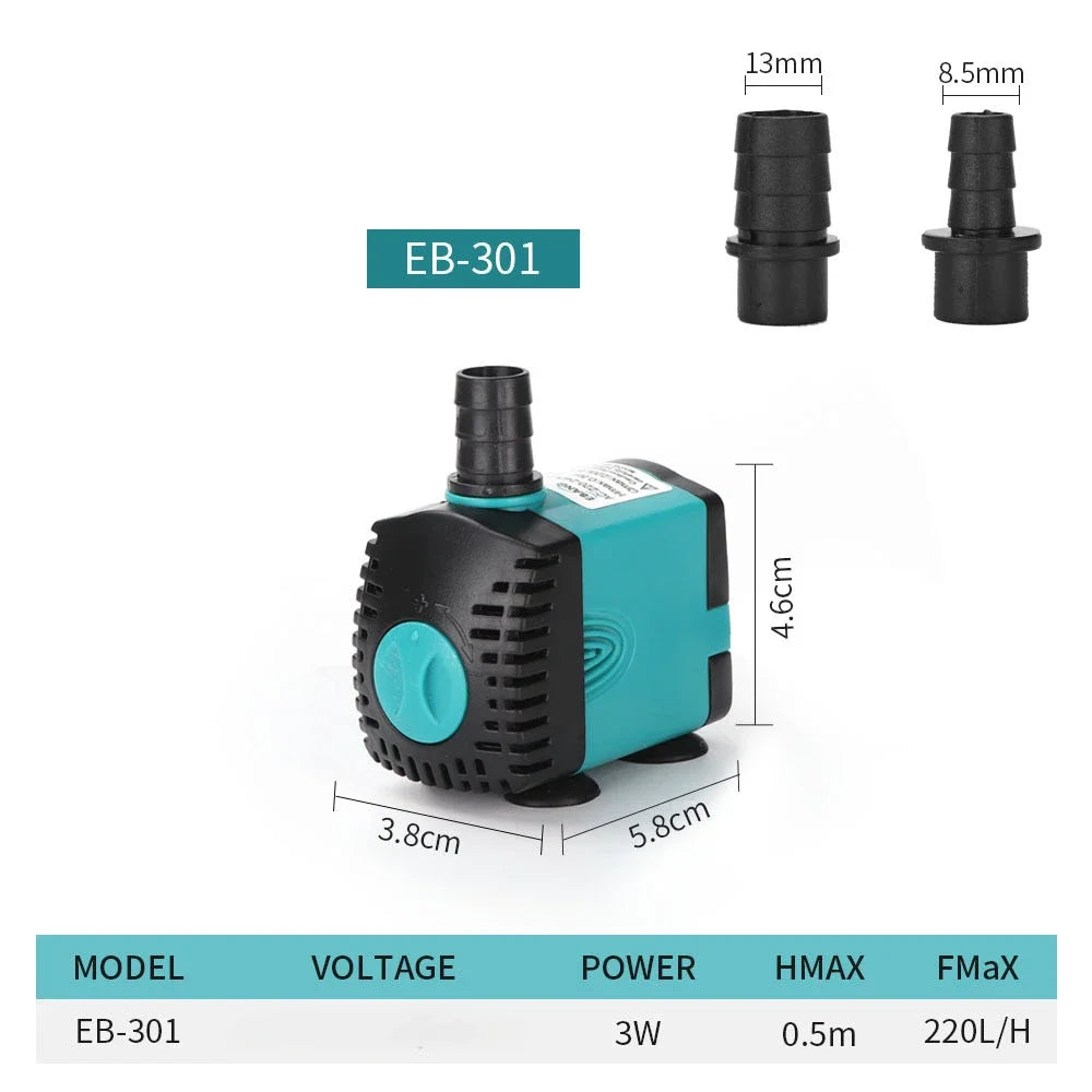 Ultra Quiet Submersible Aquarium Water Pump 110240V 3W 10W 15W 25W