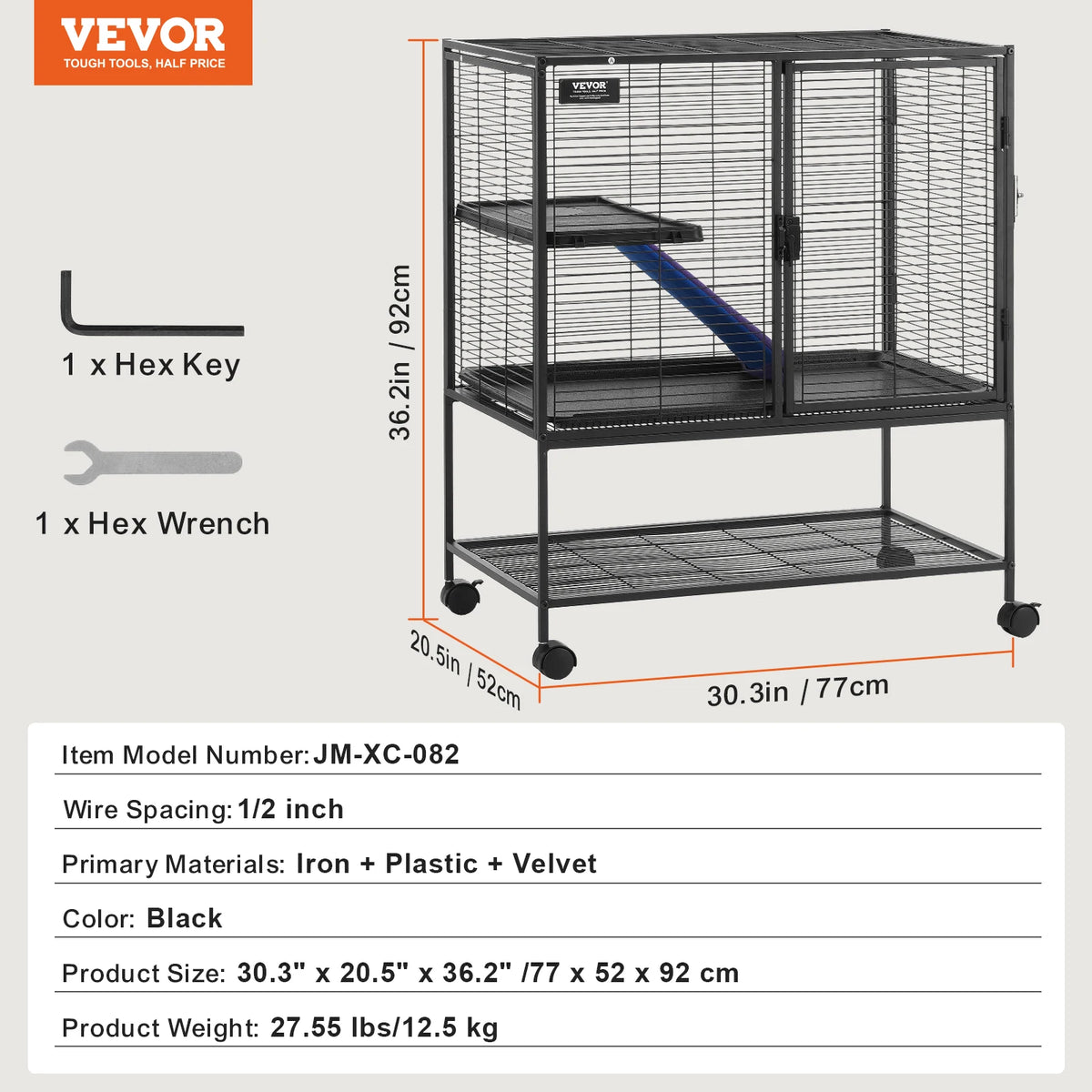 SucceBuy Four Tier Rolling Metal Heavy Duty Pet Cage