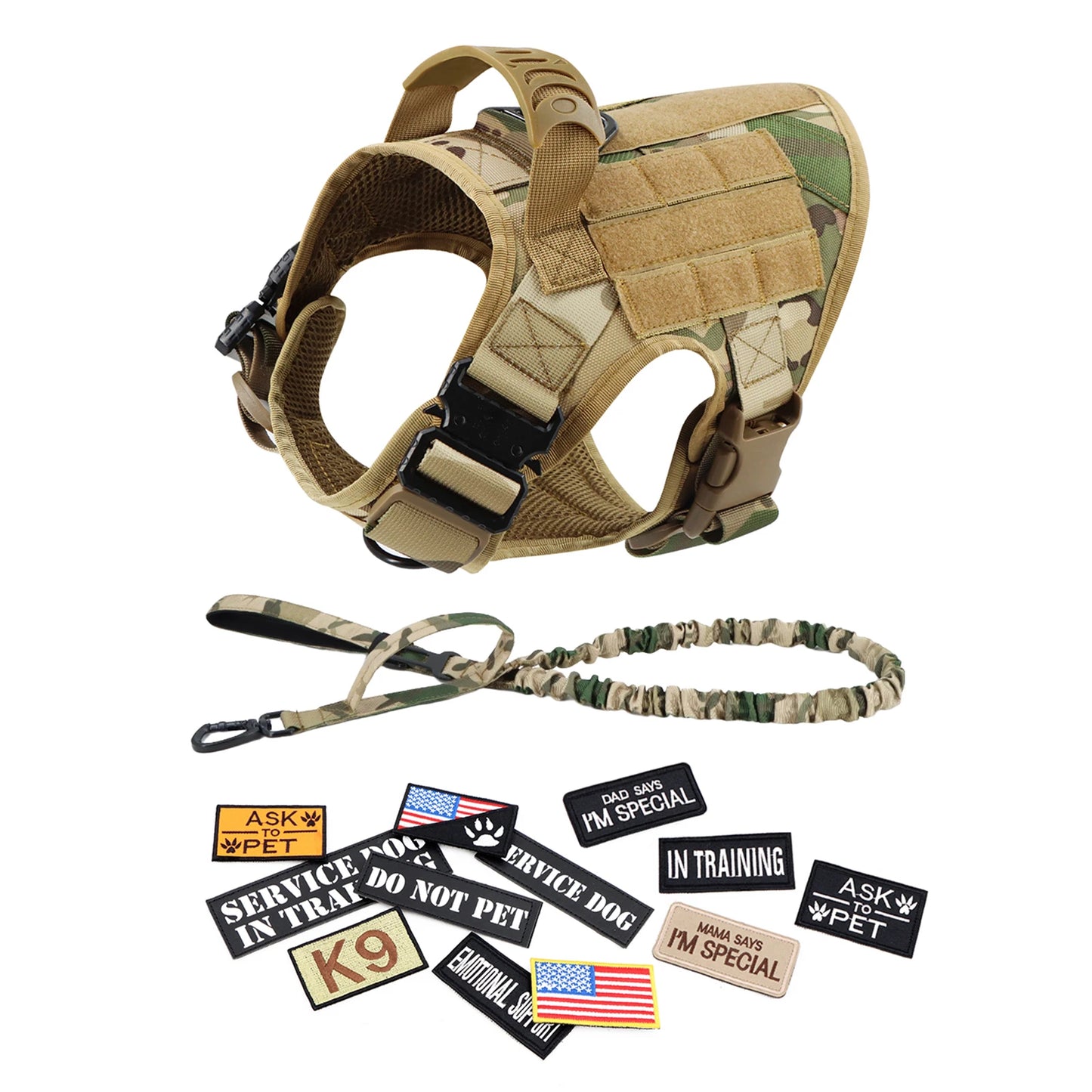 PETRAVEL Military Style Dog Harness Vest Set For Training