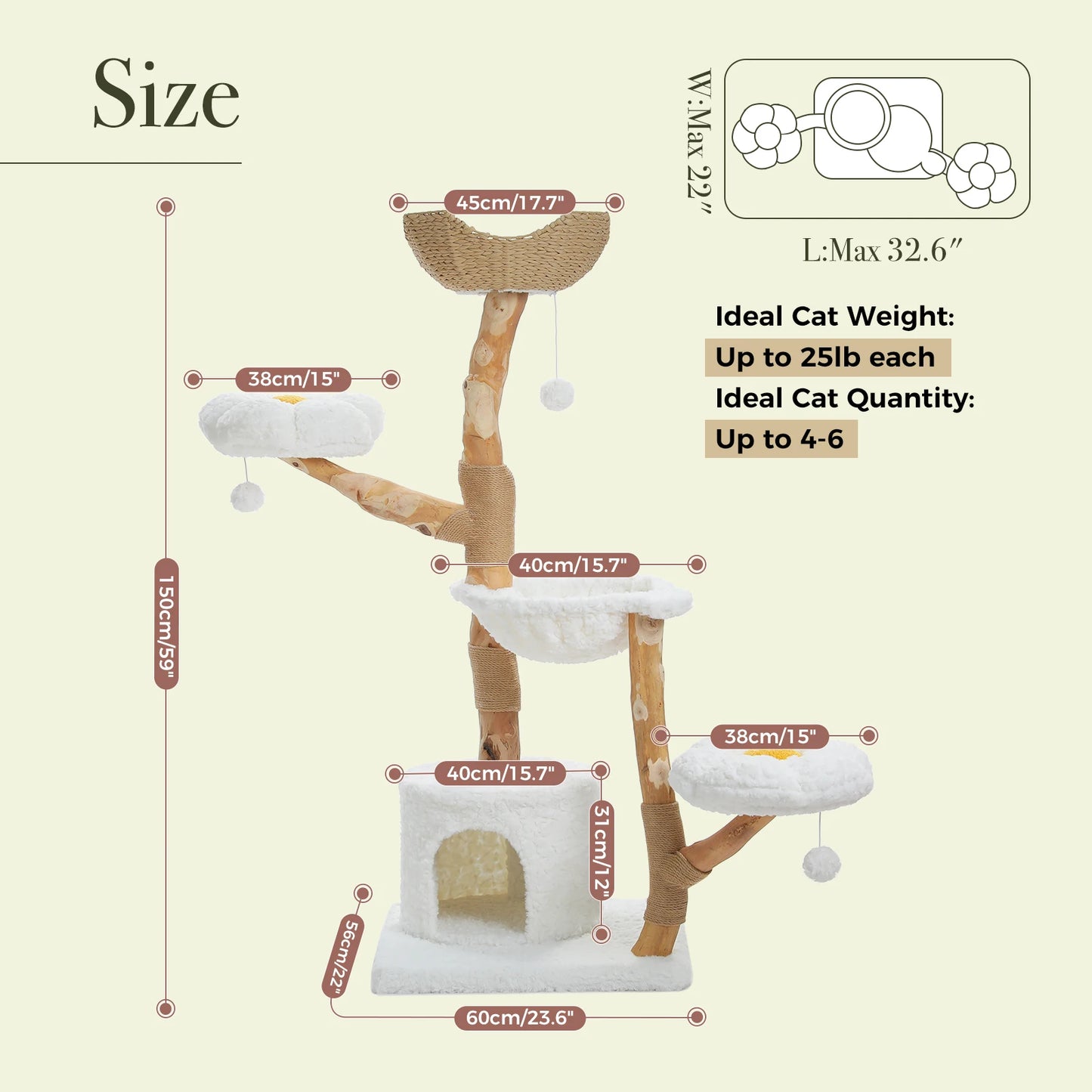 PAWZ Road Cat Tree Tower Sisal Scratching Post