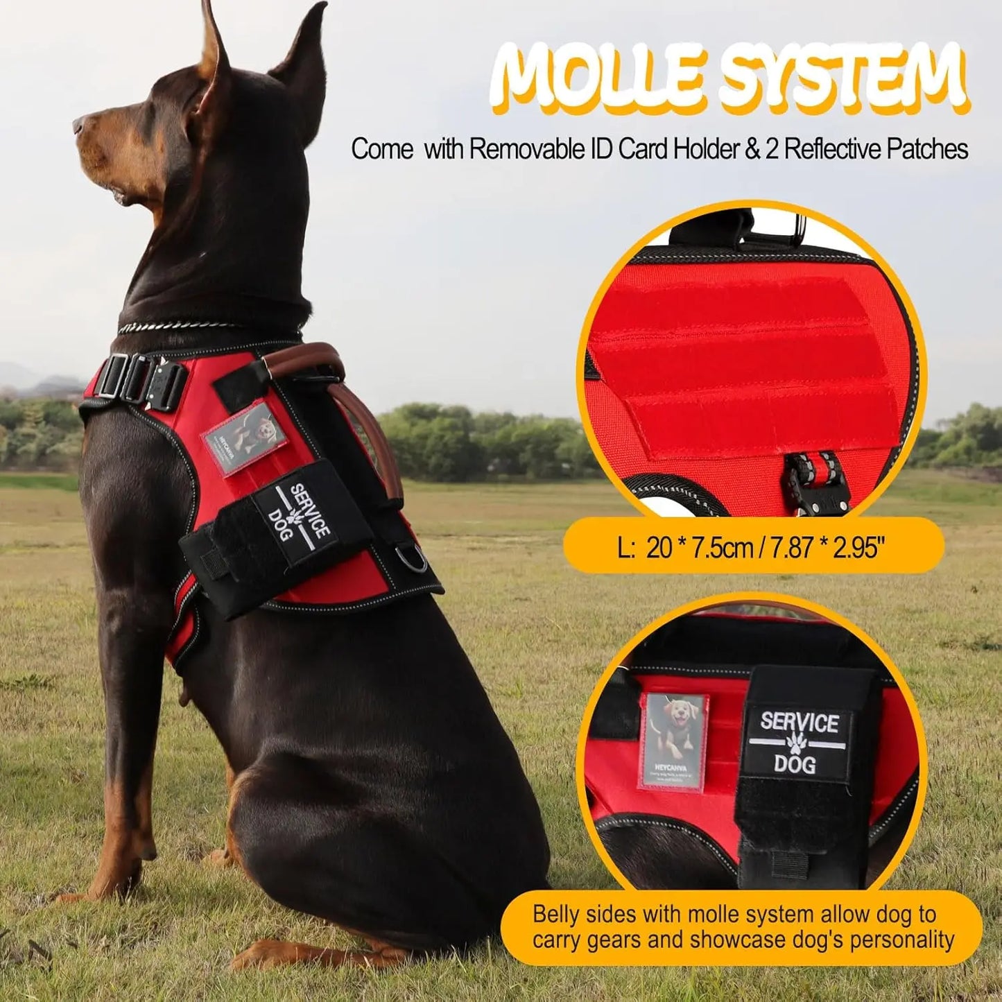 Tactical Dog Harness Metal Buckles Reflective No Pull Vest