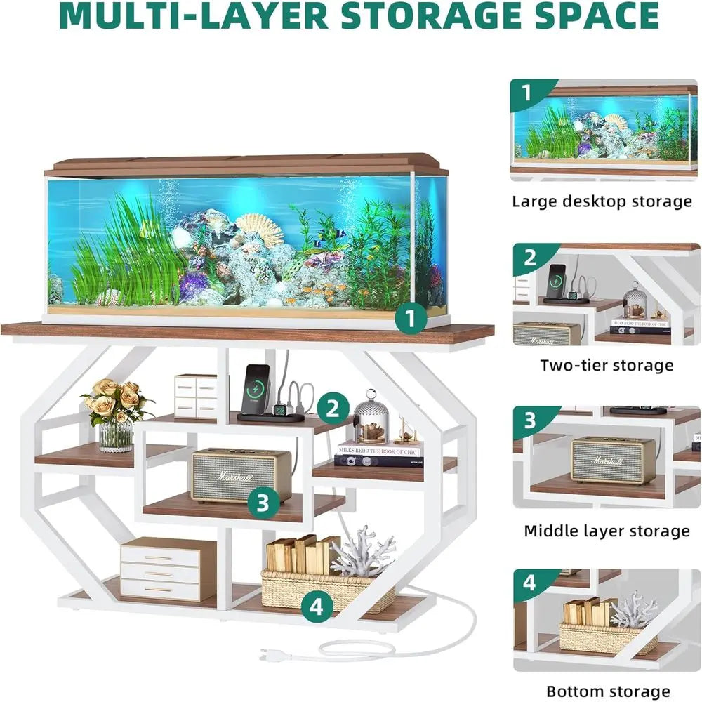 Heavy Duty Tank Stand With Power Outlet For Aquariums And Terrariums