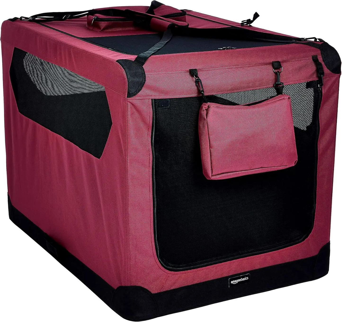 Soft Pet Dog Crate Carrier with Mesh Windows for Large Dogs, 42 x 31 x 31 Inches, Grey