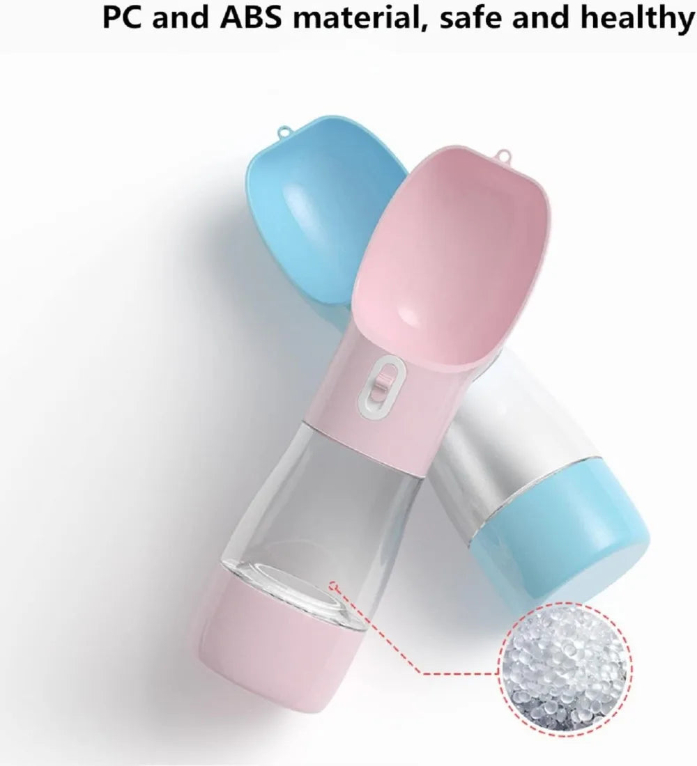 Portable Dog Water Bottle With Built In Bowl And Food Container Dishwasher Safe