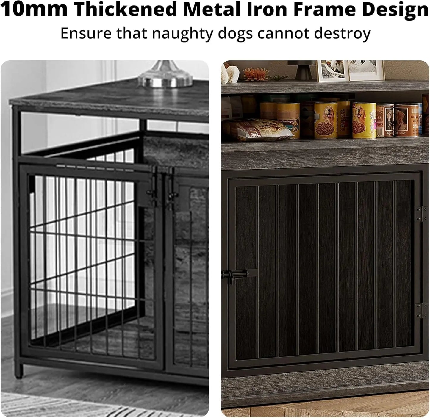 Corner Dog Crate With Two Tier Shelves Wood Kennel Enclosure