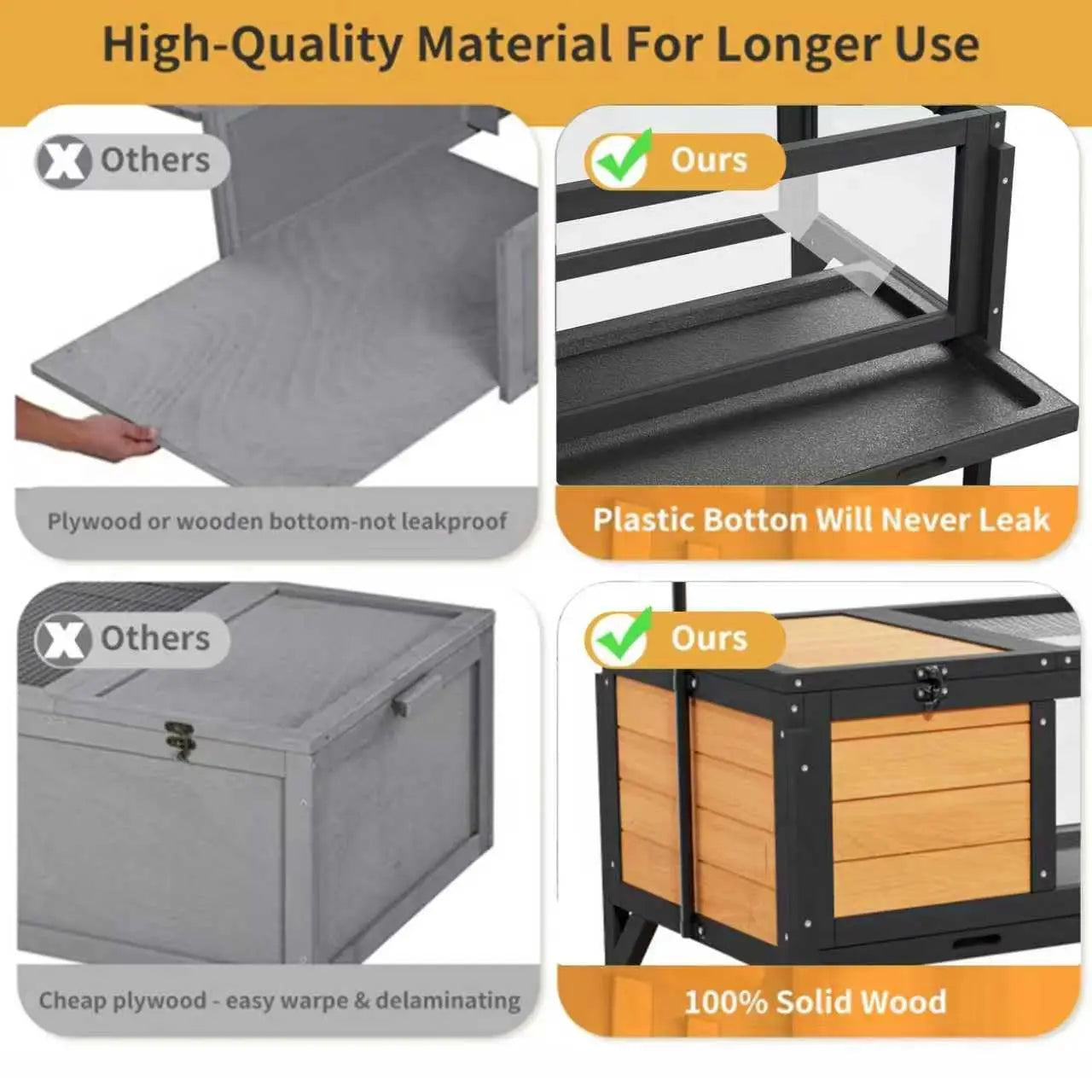 Wooden Tortoise Habitat Enclosure With Light Stand