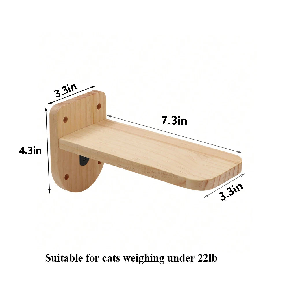 PETRAVEL Cat Climbing Shelf Wall Mounted Four Step Scratching Post