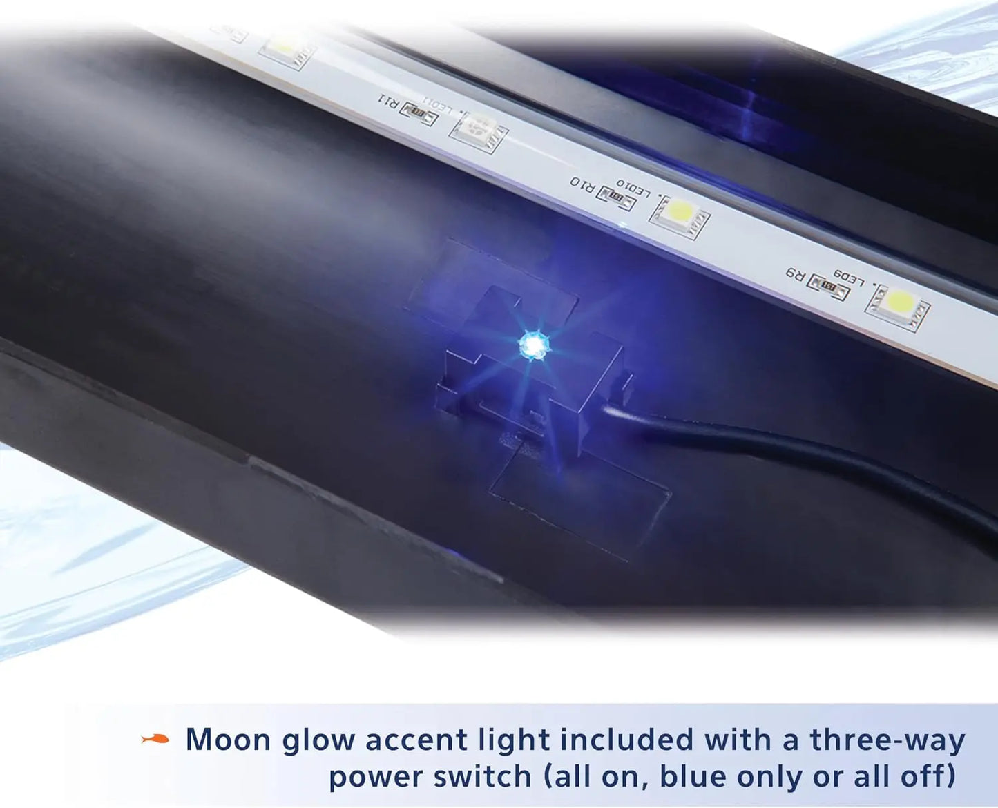 LED Aquarium Hood With Customizable Lighting And Feeding Door