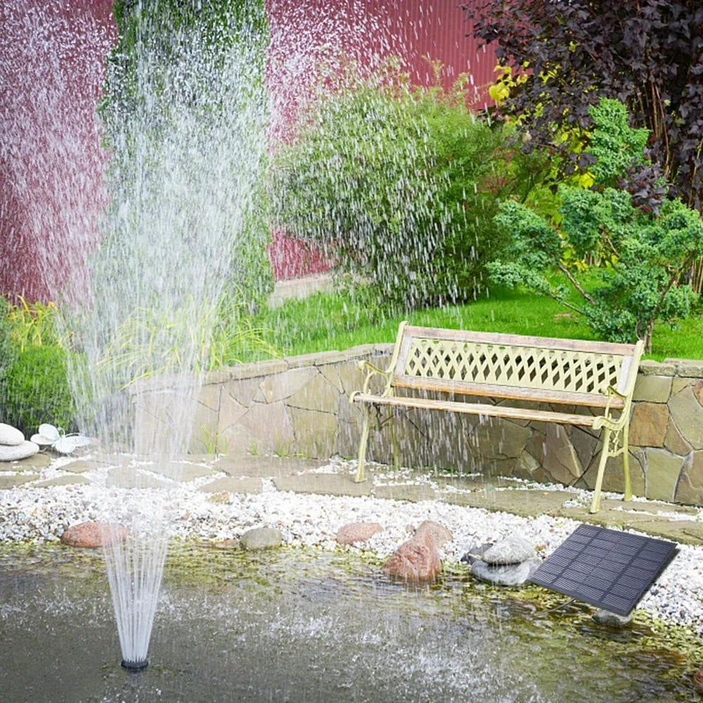 Solar Fountain Pump With Six Nozzles For Garden Pond Birdbath