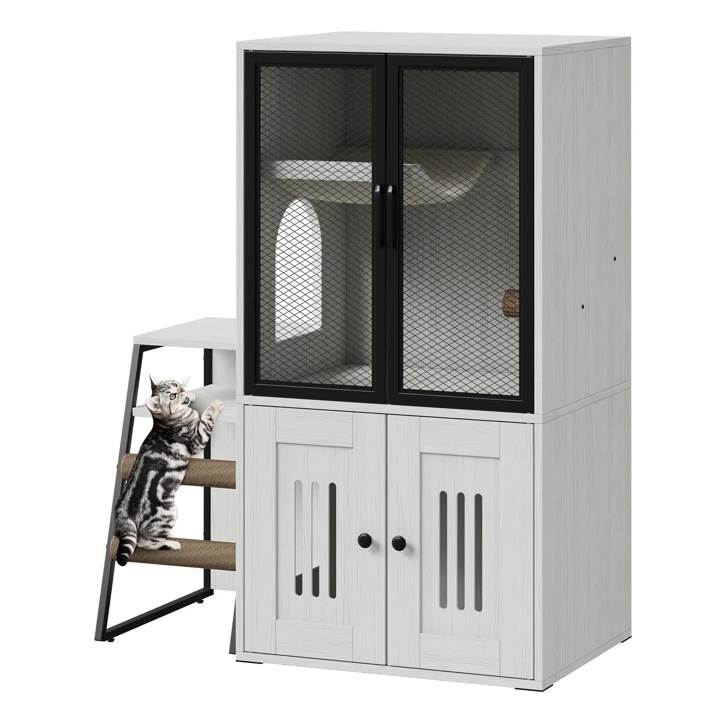 HiMISS Multifunctional Cat Litter Box Furniture Enclosed With Doors