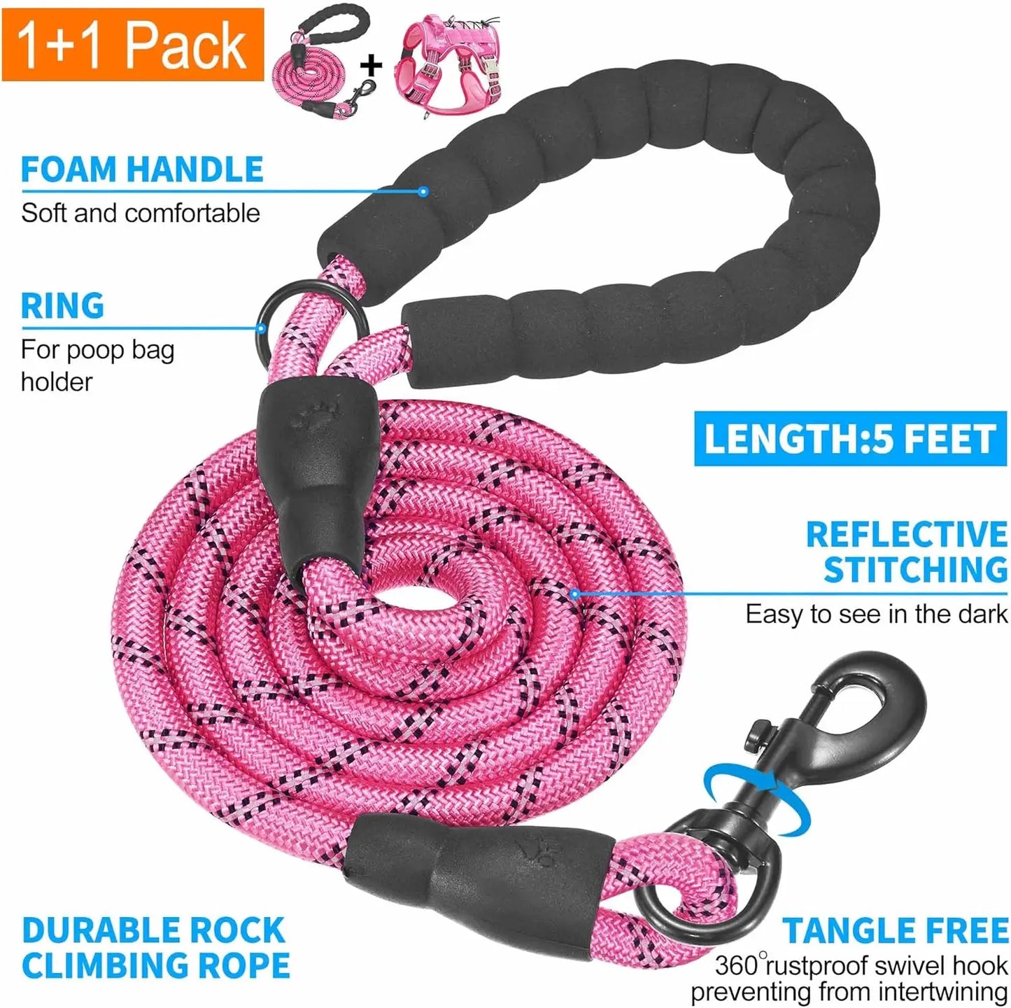 Heavy Duty Tactical Dog Harness Reflective No Pull