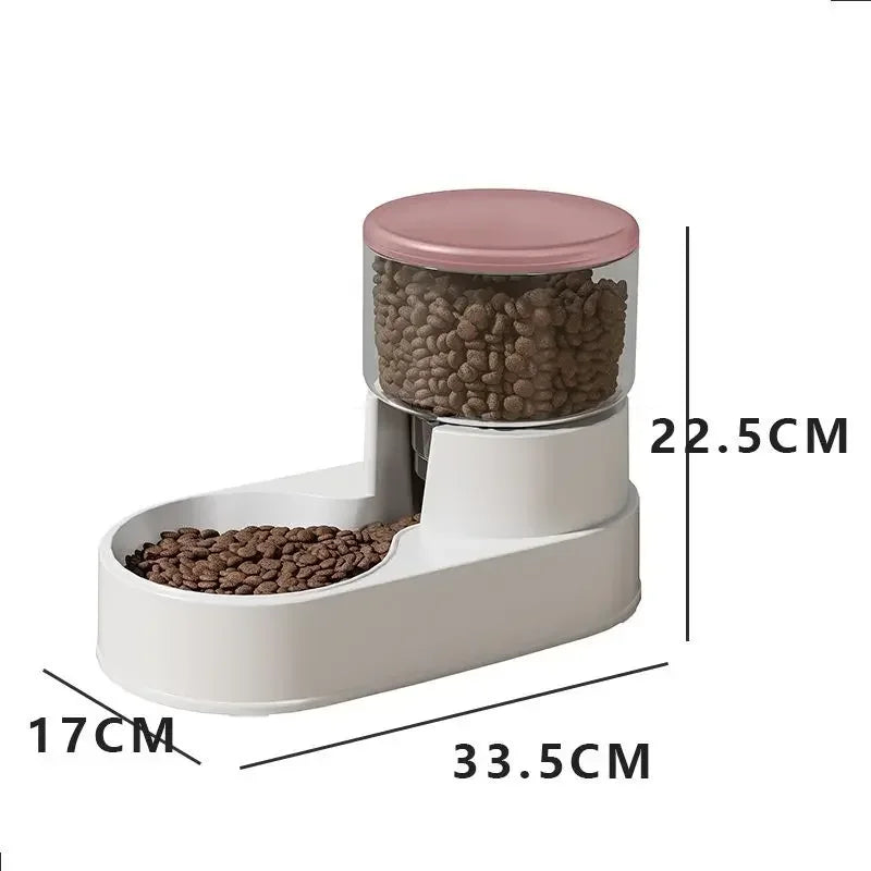 Auto Dual Storage Pet Feeder Cat Dog Large Capacity Auto Refill Food Water Separate PP Household All Pet Feeding Station