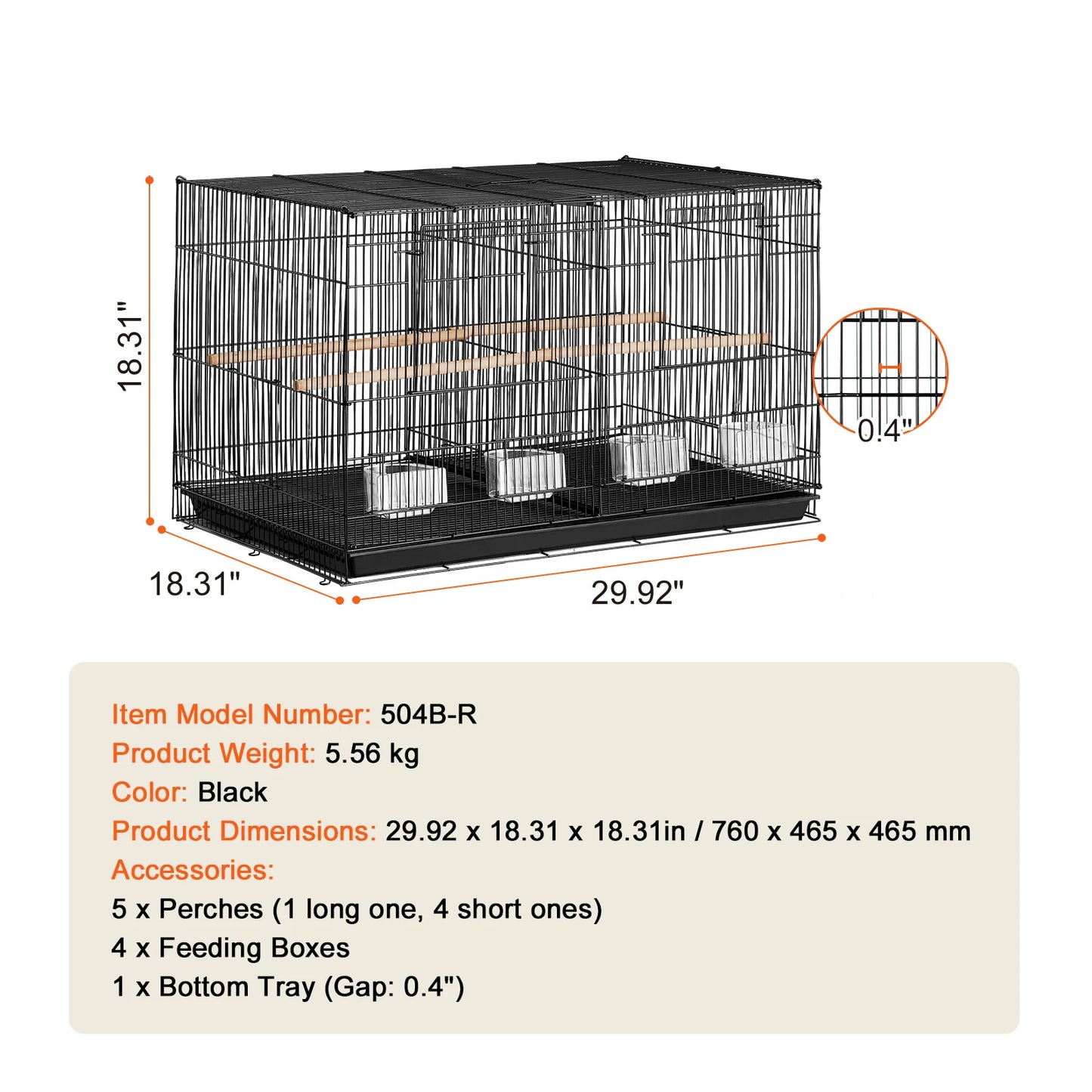 SucceBuy Stackable Divider Bird Cage For Travel With Handle