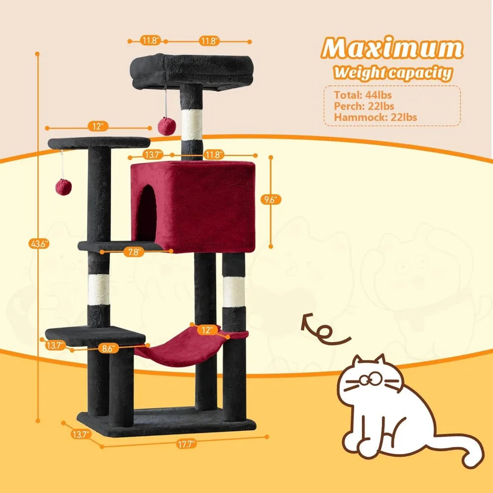 NBVCX Cat Tree Tower With Indoor Sisal Scratching Posts