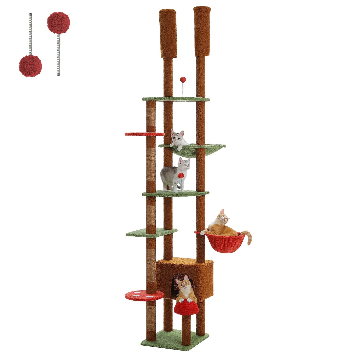 PAWZ Road Wooden Cat Tree With Large Hammock And Scratching Posts