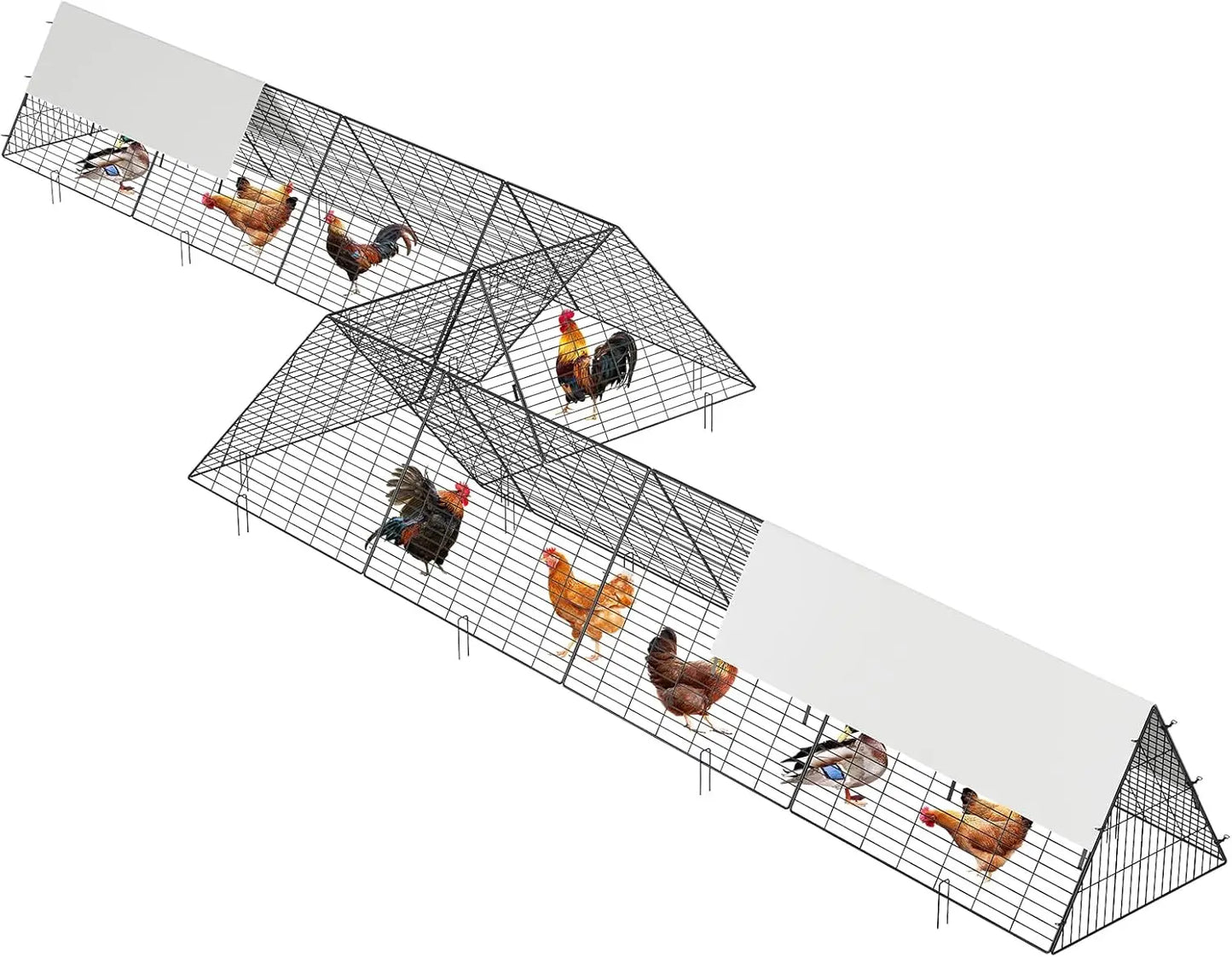 HiMISS Stainless Steel Chicken Tunnel Cage Outdoor Yard