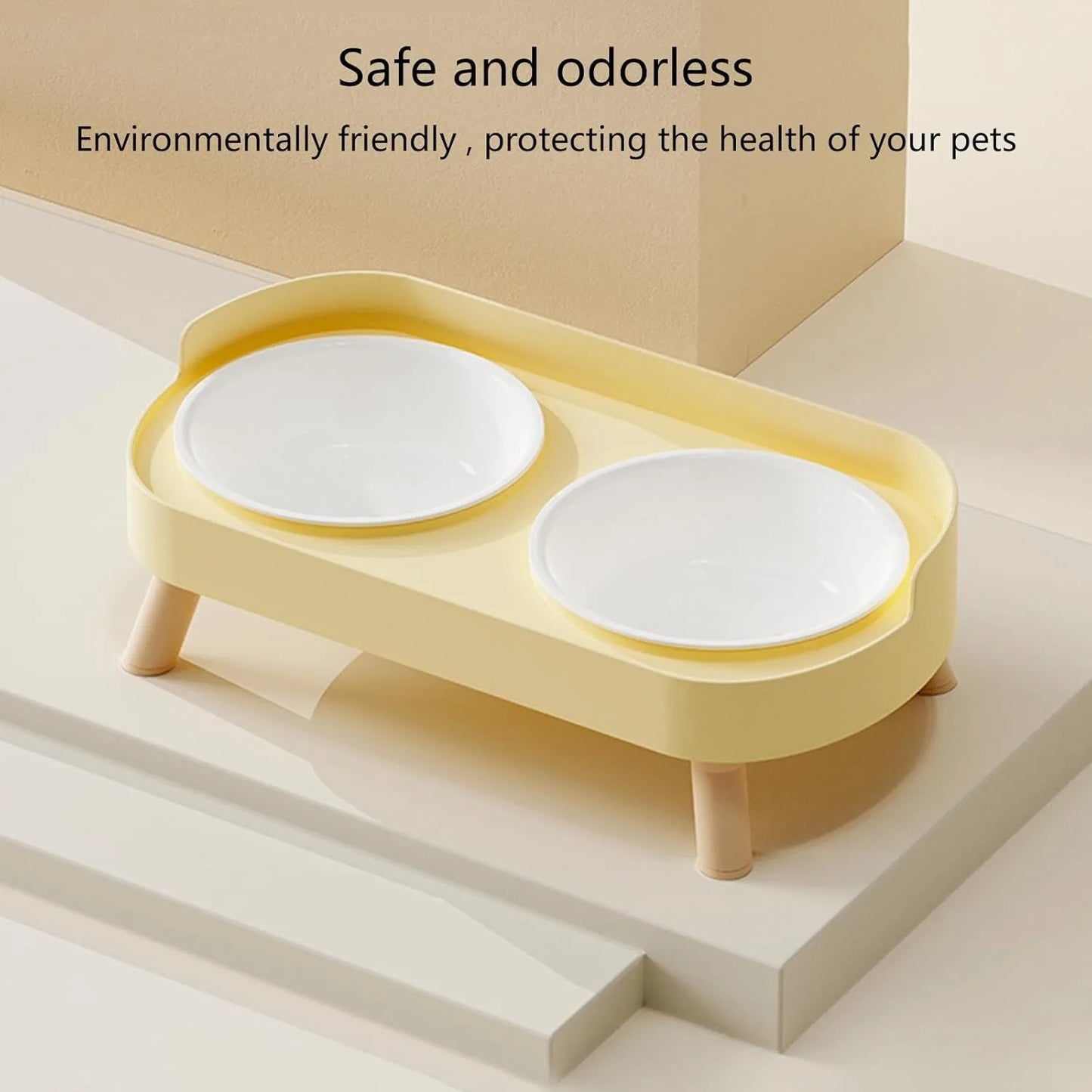 Elevated Pet Bowl Set With Double Food And Water Bowls