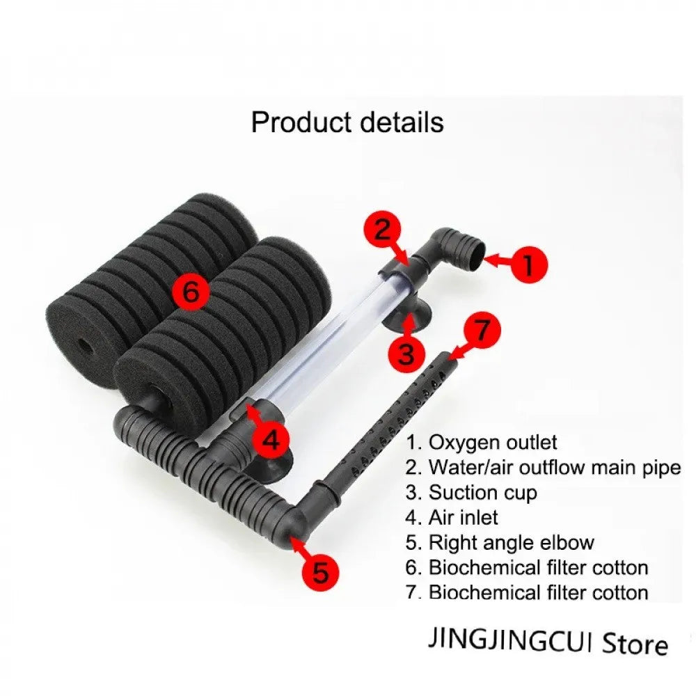 Biochemical Sponge Filter for Aquarium Biological Filtration and Quiet Operation
