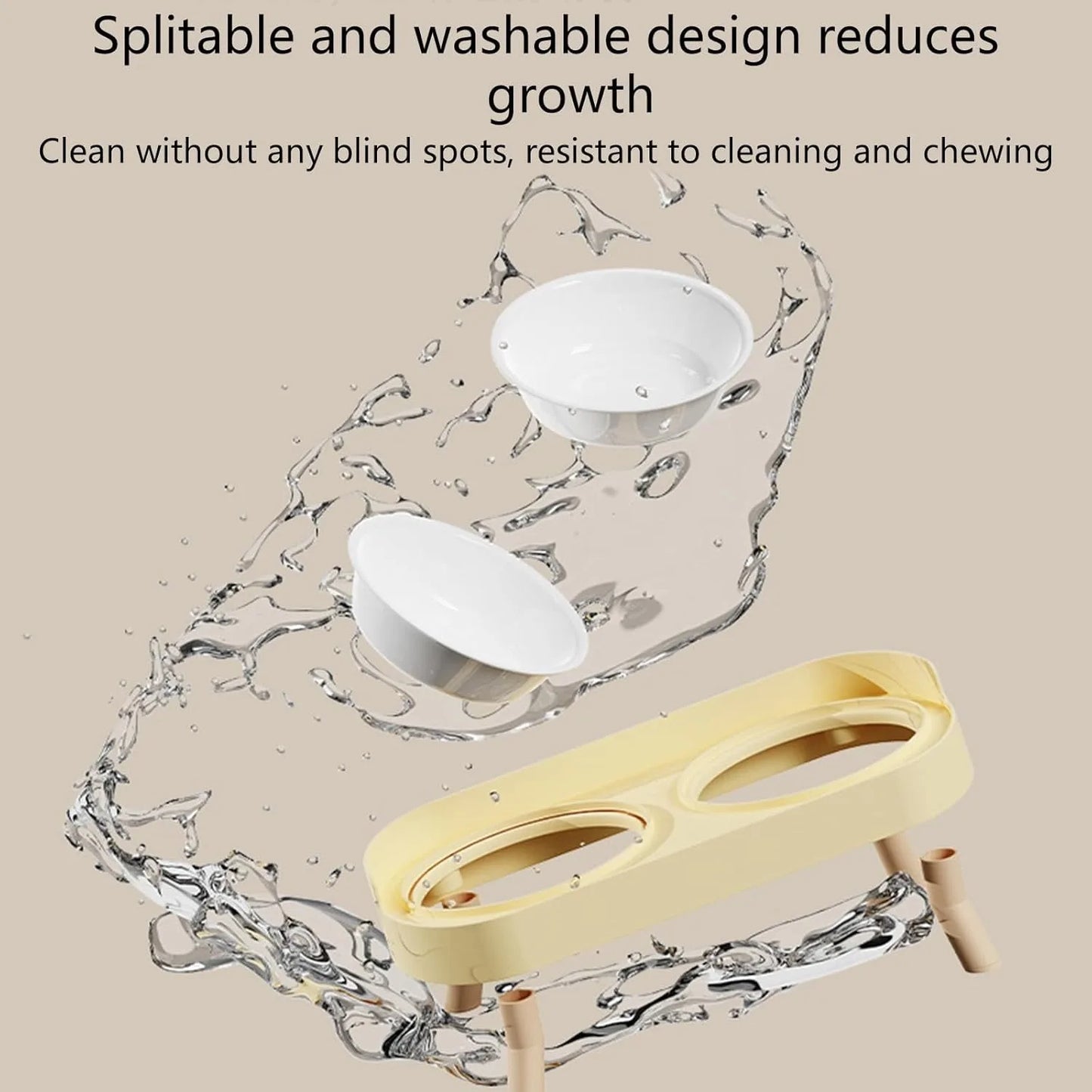 Elevated Pet Bowl Set With Double Food And Water Bowls