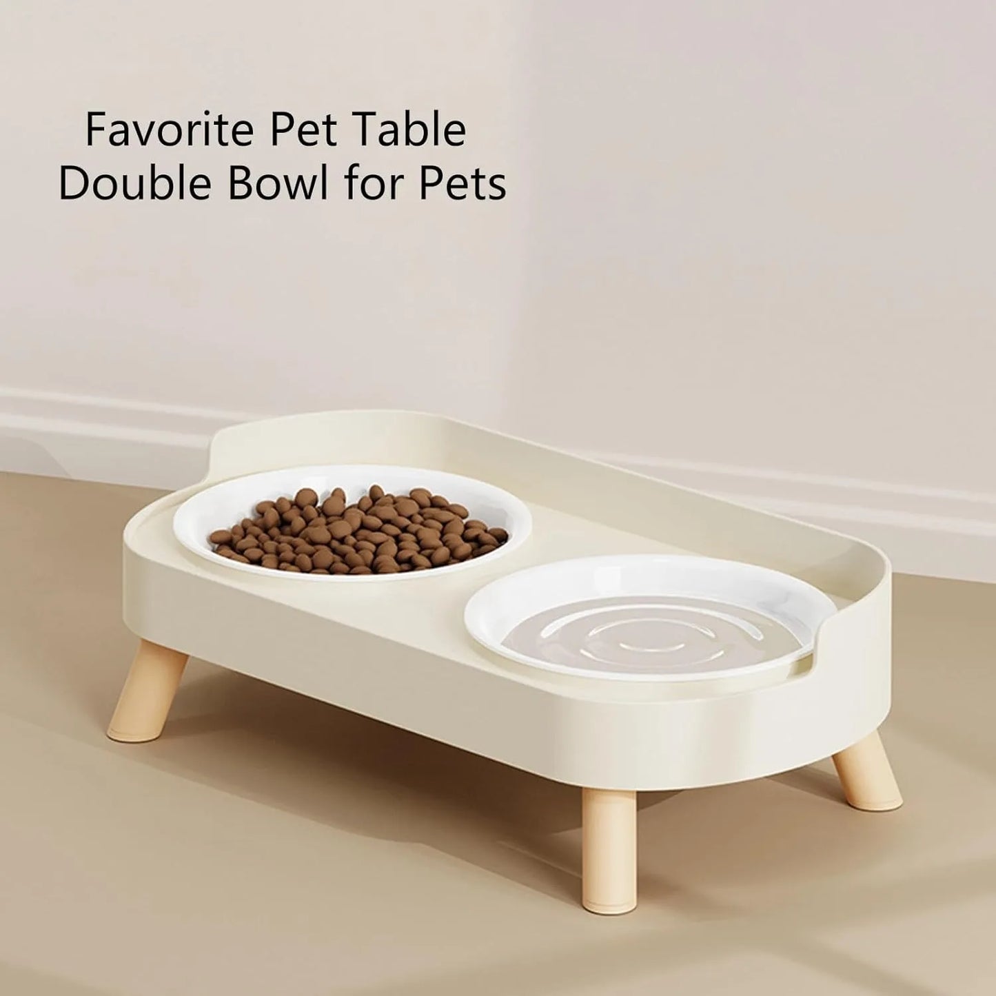 Elevated Pet Bowl Set With Double Food And Water Bowls