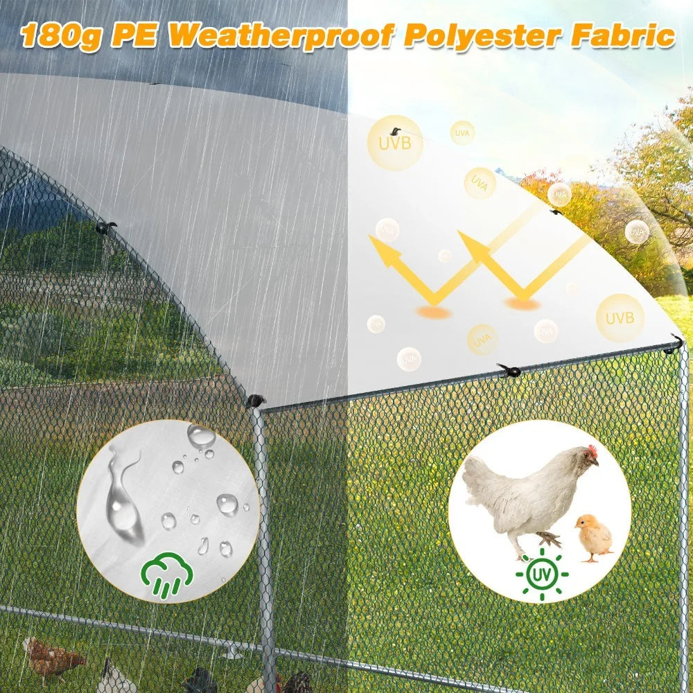Metal Walk-In Chicken Coop Run Cage and Rabbit Hutch