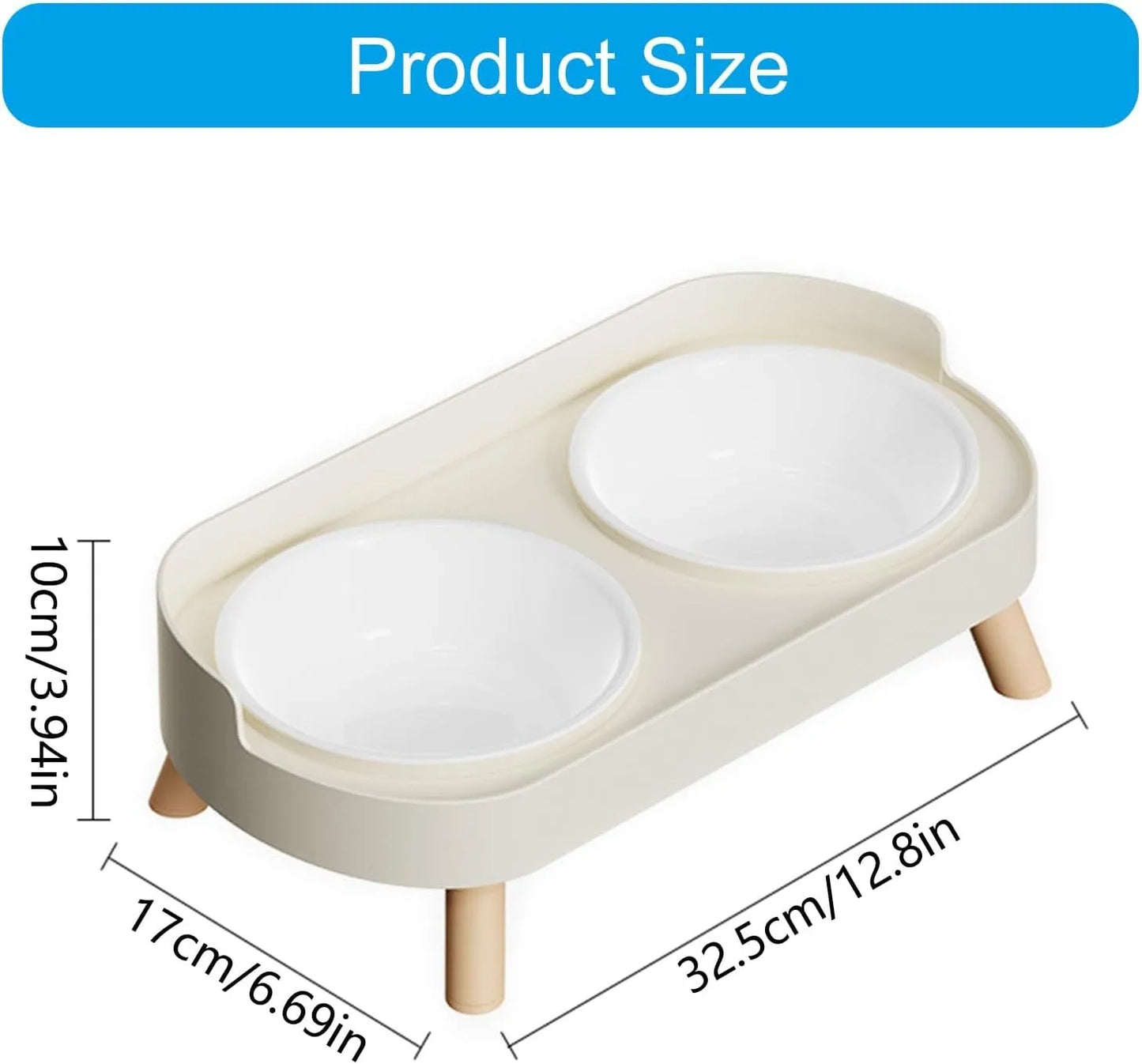 Elevated Pet Bowl Set With Double Food And Water Bowls