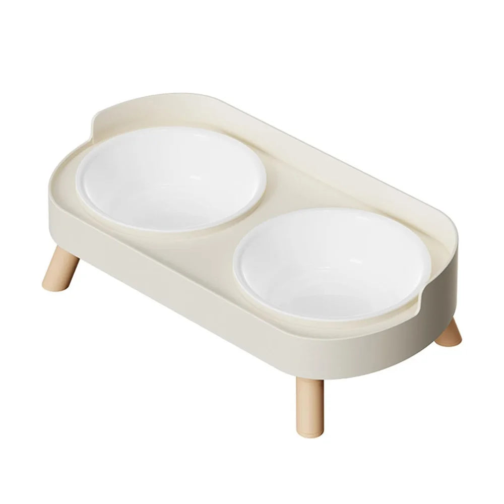 Elevated Pet Bowl Set With Double Food And Water Bowls