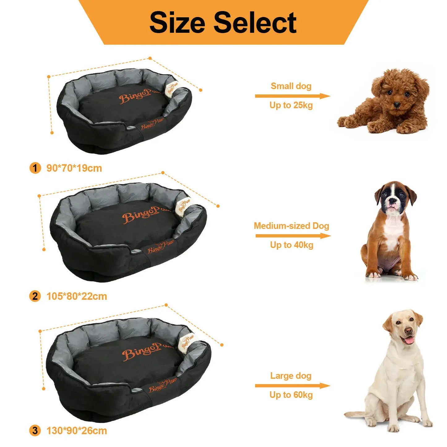 BINGOPAW Waterproof Orthopedic Dog Bed Washable Mat