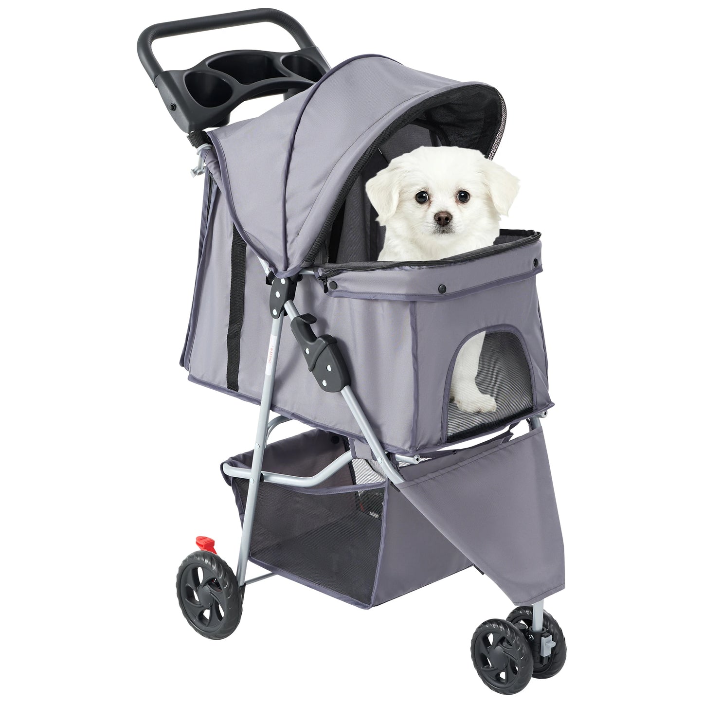 All Terrain Three Wheel Foldable Pet Stroller for Small Dogs and Cats
