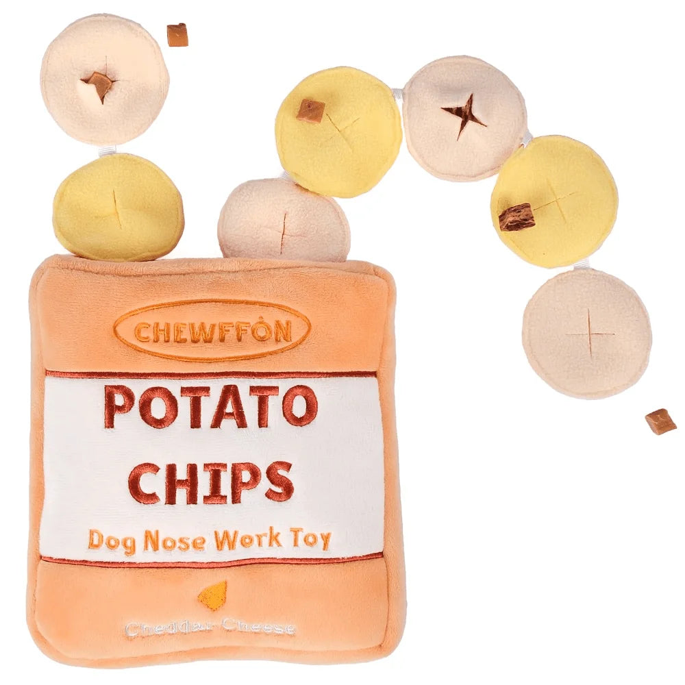 Interactive Dog Snuffle Toy Potato Chips Shape Nose Work Puzzle For Adult Dogs