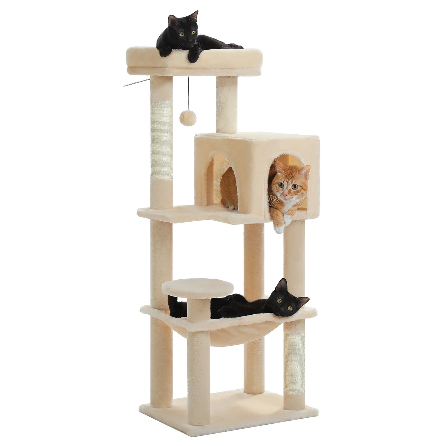 PEQULTI 5 Level Cat Tree Tower With Top Perch And Hammock