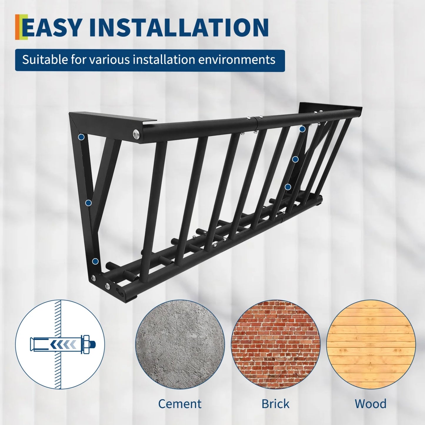 HiMISS Wall Mount Hay Feeder Rack Heavy Duty Carbon Steel