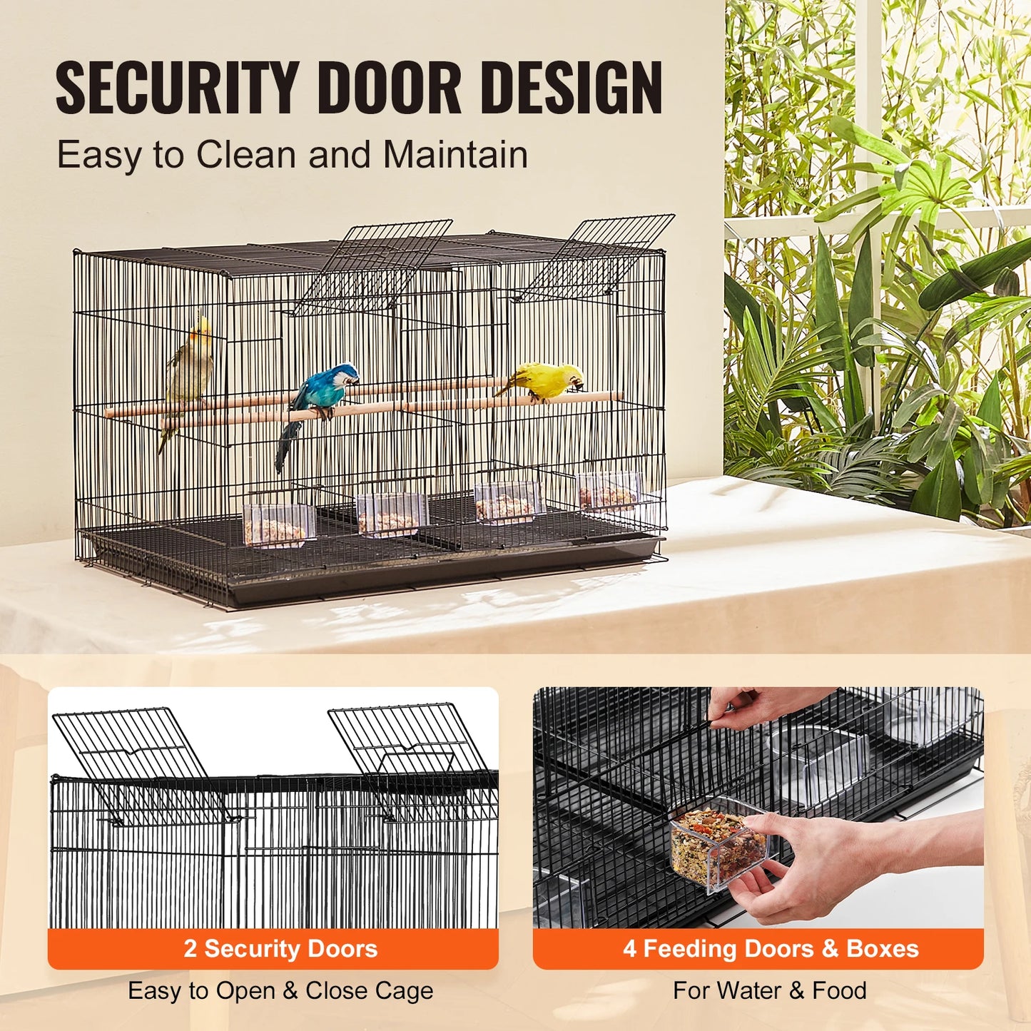 SucceBuy Stackable Divider Bird Cage For Travel With Handle