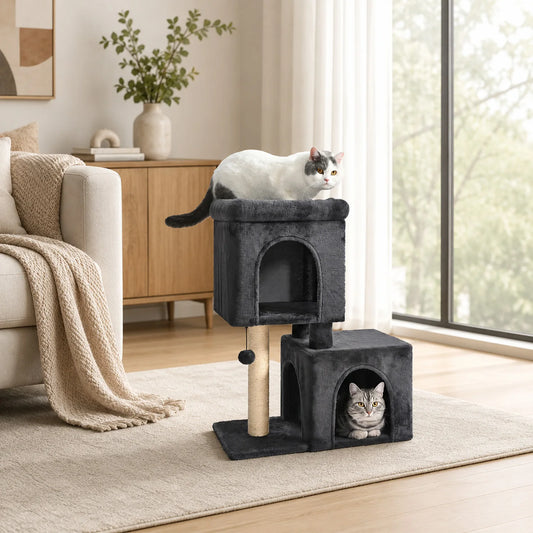 Pawz Road 30 Inch Cat Tree With Two Condos And Sisal