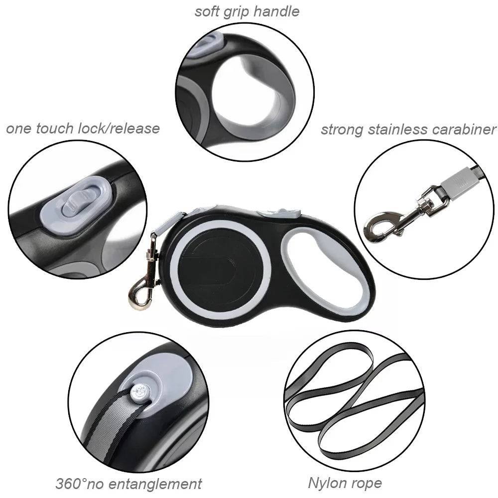 3m 5m 8m 50kg Dog Leash Retractable Roulette Collar for Small Big Dog Accessories Adjustable Durable Walking Hiking Bulldog Rope dog harness and leash set dog collar