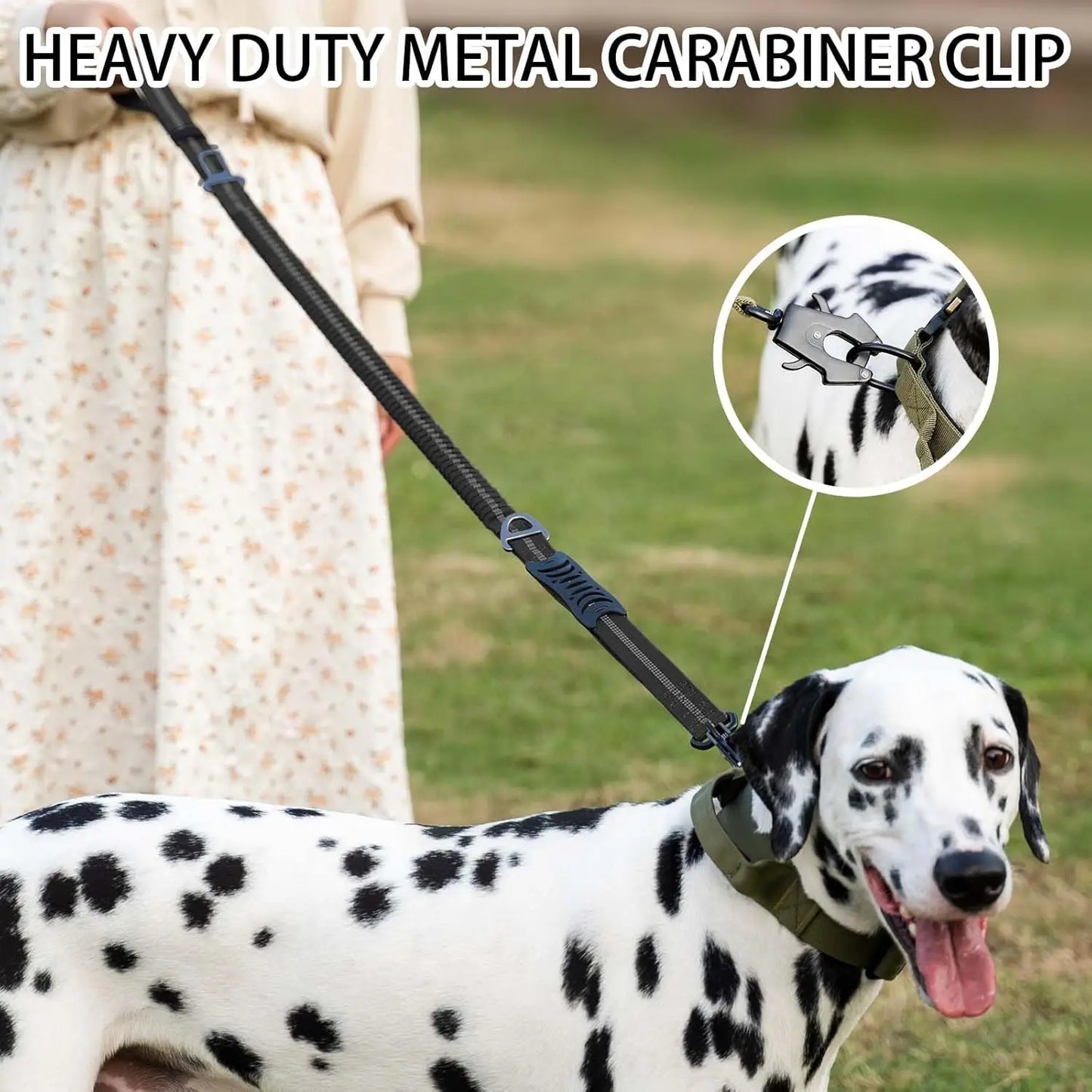 Reflective Shock Absorbing Pet Leash For Large Dogs Heavy Duty