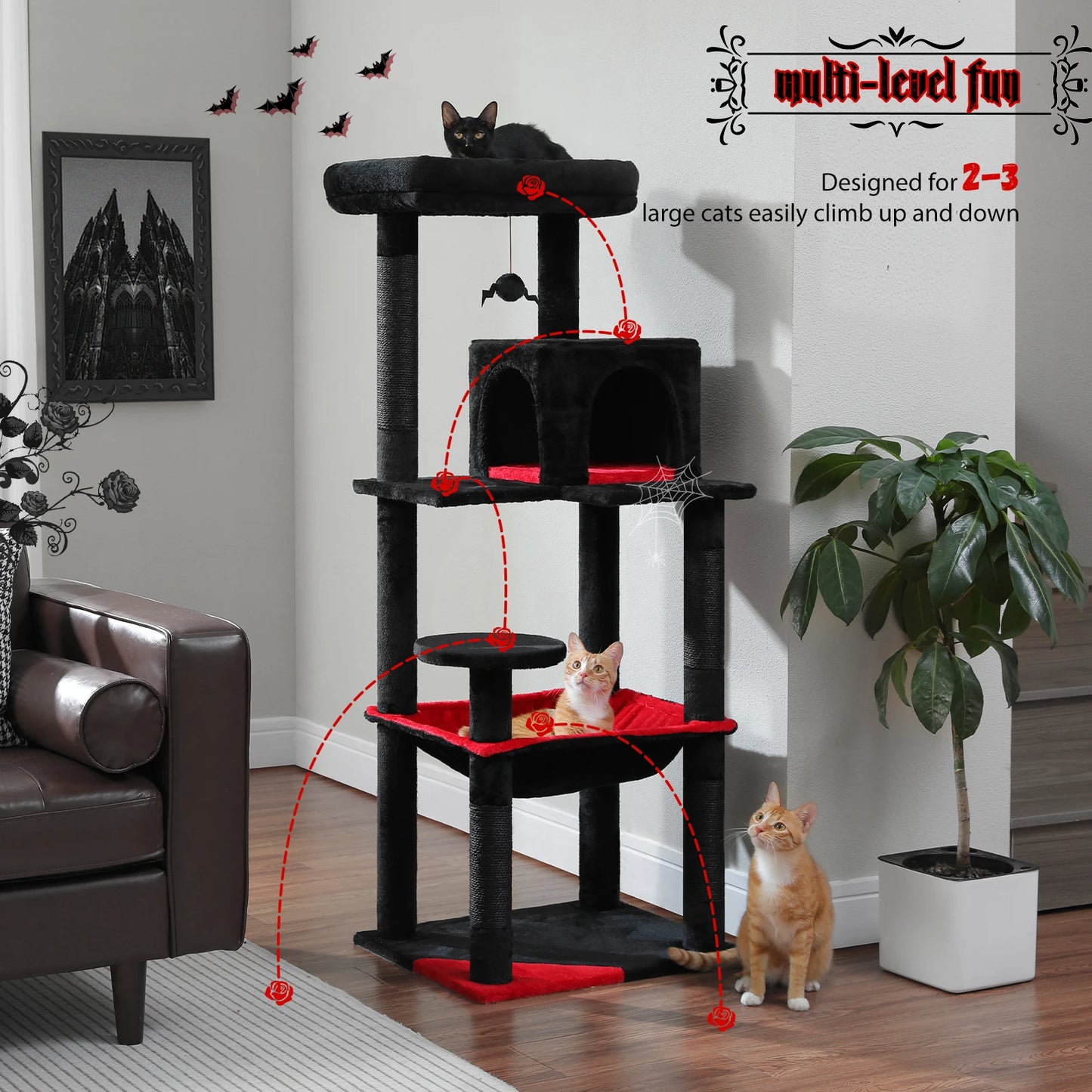 PAWZ Road Cat Tree With Hammock And Scratching Posts
