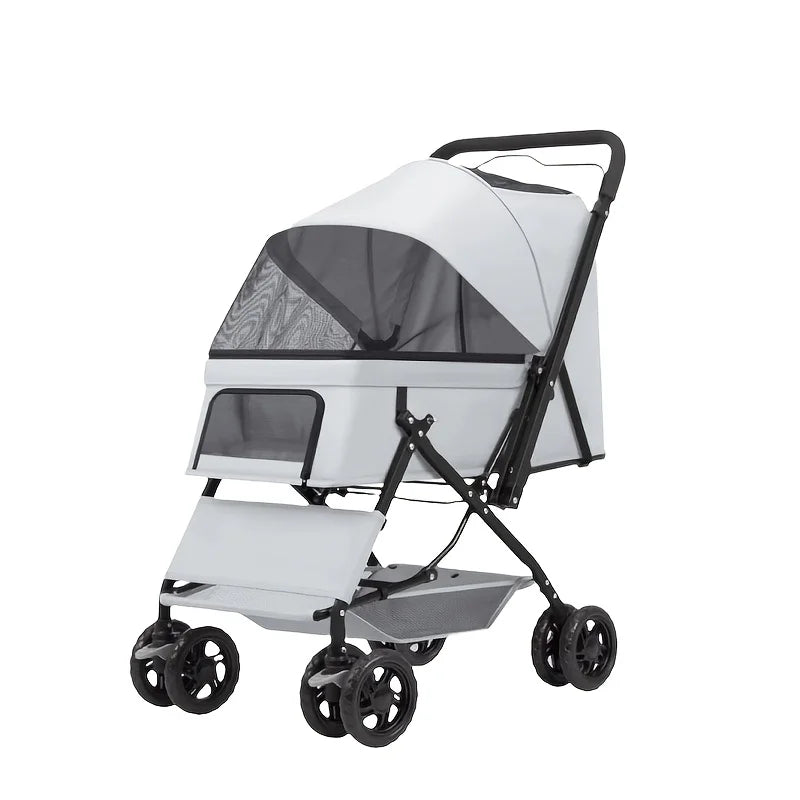Premium Four Wheel Pet Stroller Dogs Cats Portable Travel Carrier