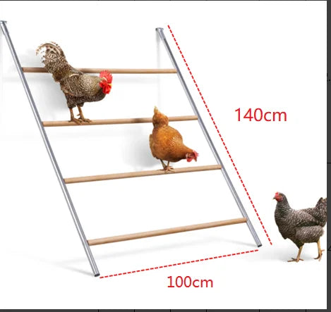 Chicken Coop Perch With Ladder Design And Weatherproof Roosting Bars