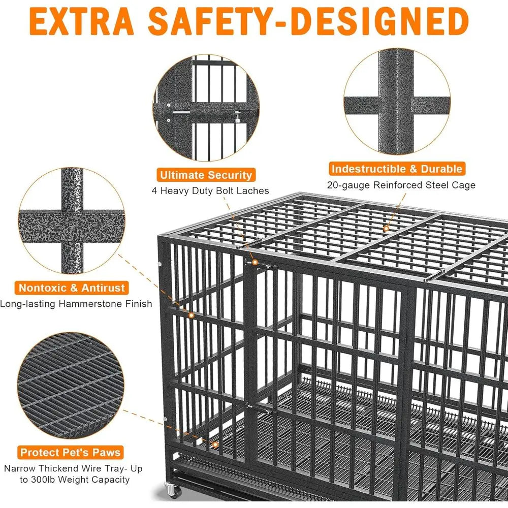 Indestructible Escapeproof Dog Crate Cage For Large Dogs