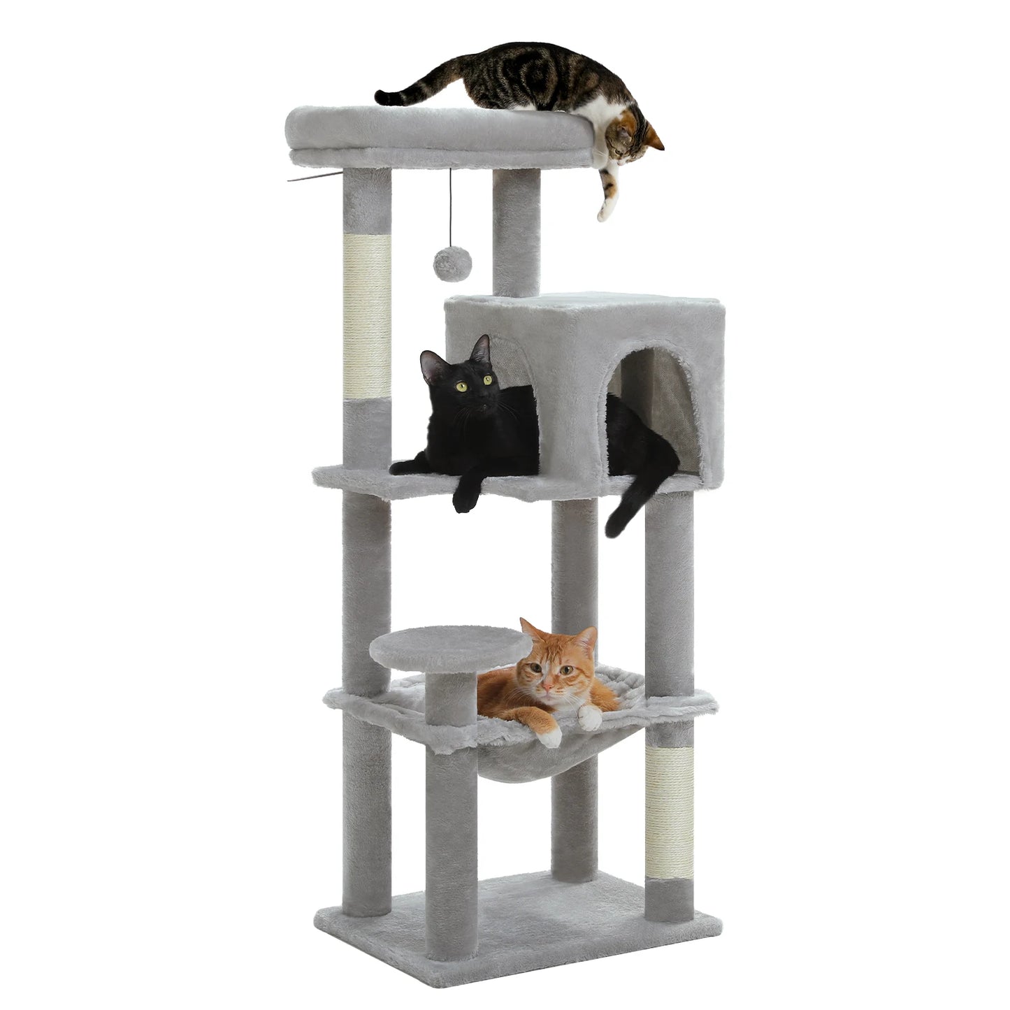 PEQULTI 5 Level Cat Tree Tower With Top Perch And Hammock
