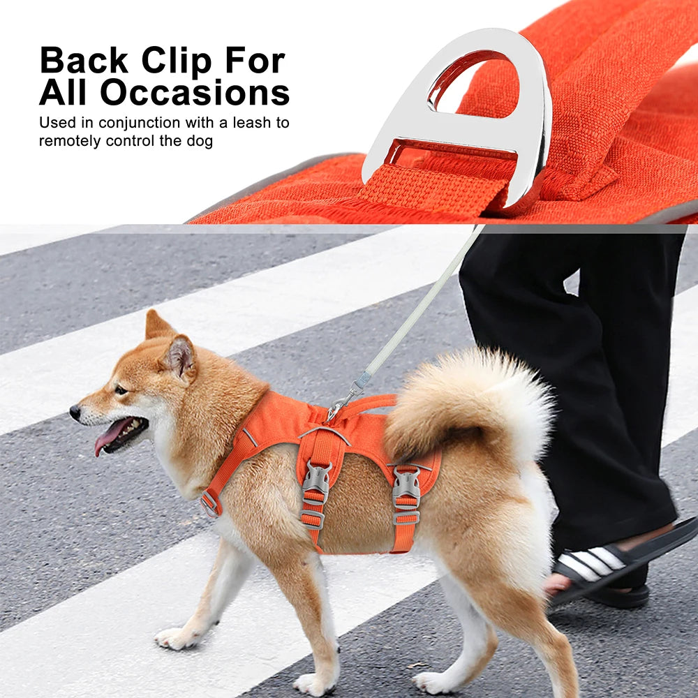 Nylon Reflective Dog Harness With Adjustable Handle