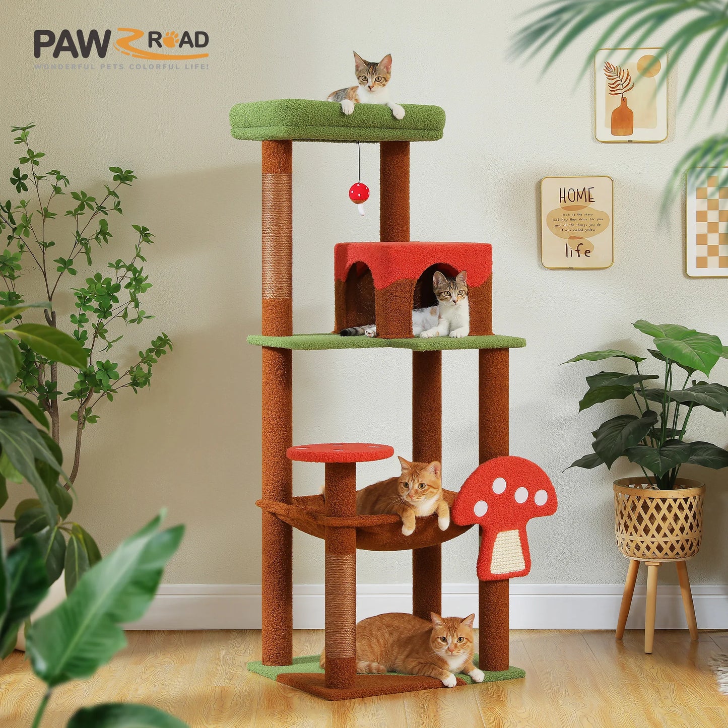 PAWZ Road Multi Level Cat Tree With Scratching Posts Condo