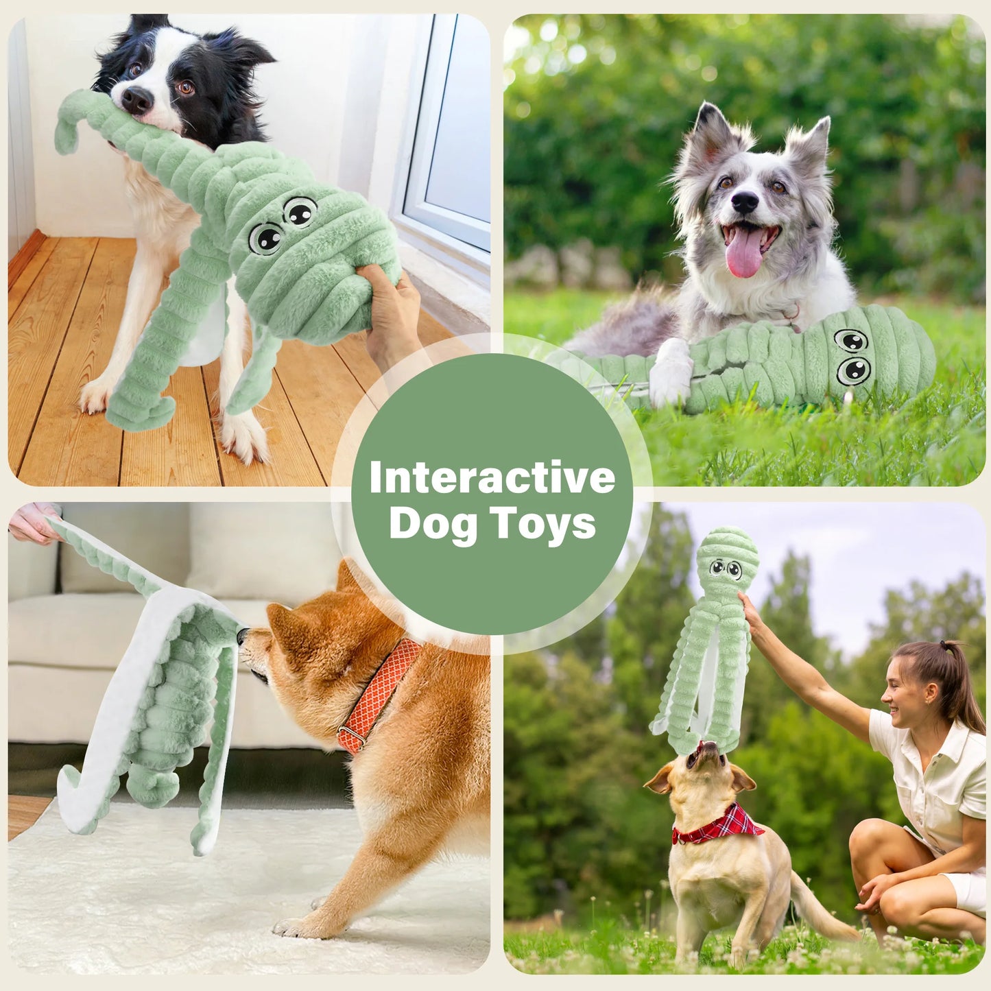 Squeaky Plush Dog Toy For Chewing And Interactive Play