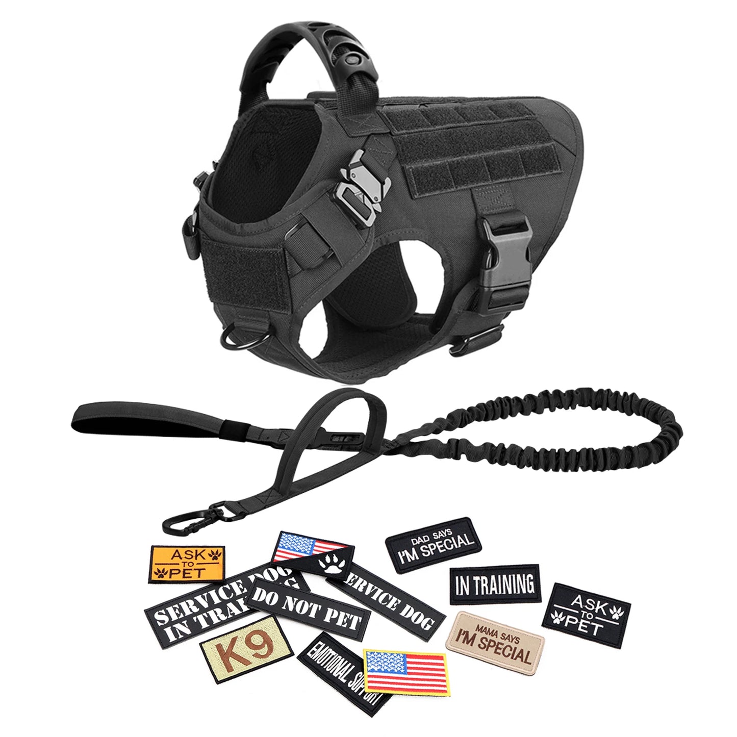 PETRAVEL Military Style Dog Harness Vest Set For Training